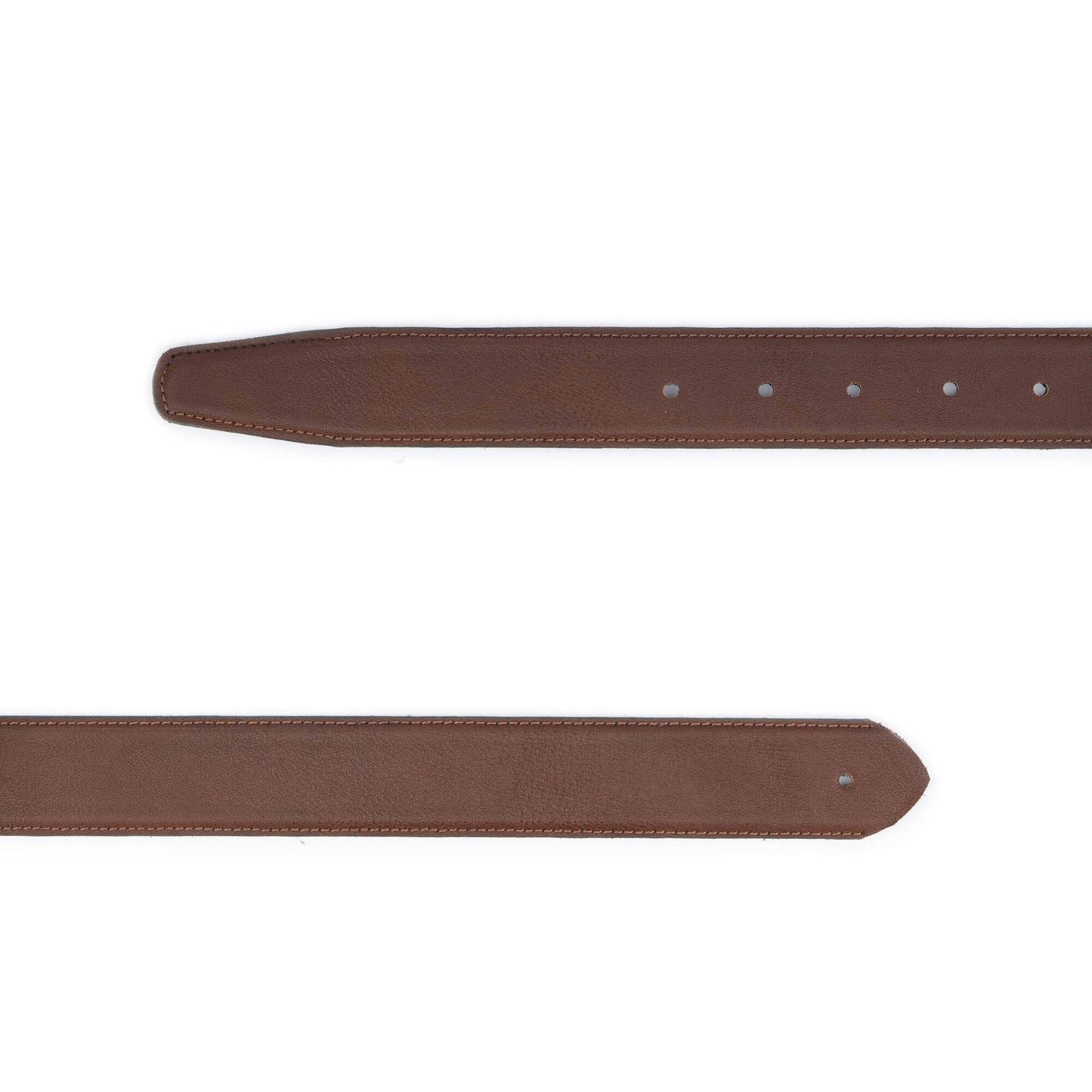 Mens Middle Brown Belt Strap Leather With Hole For Dunhill Buckle Replacement