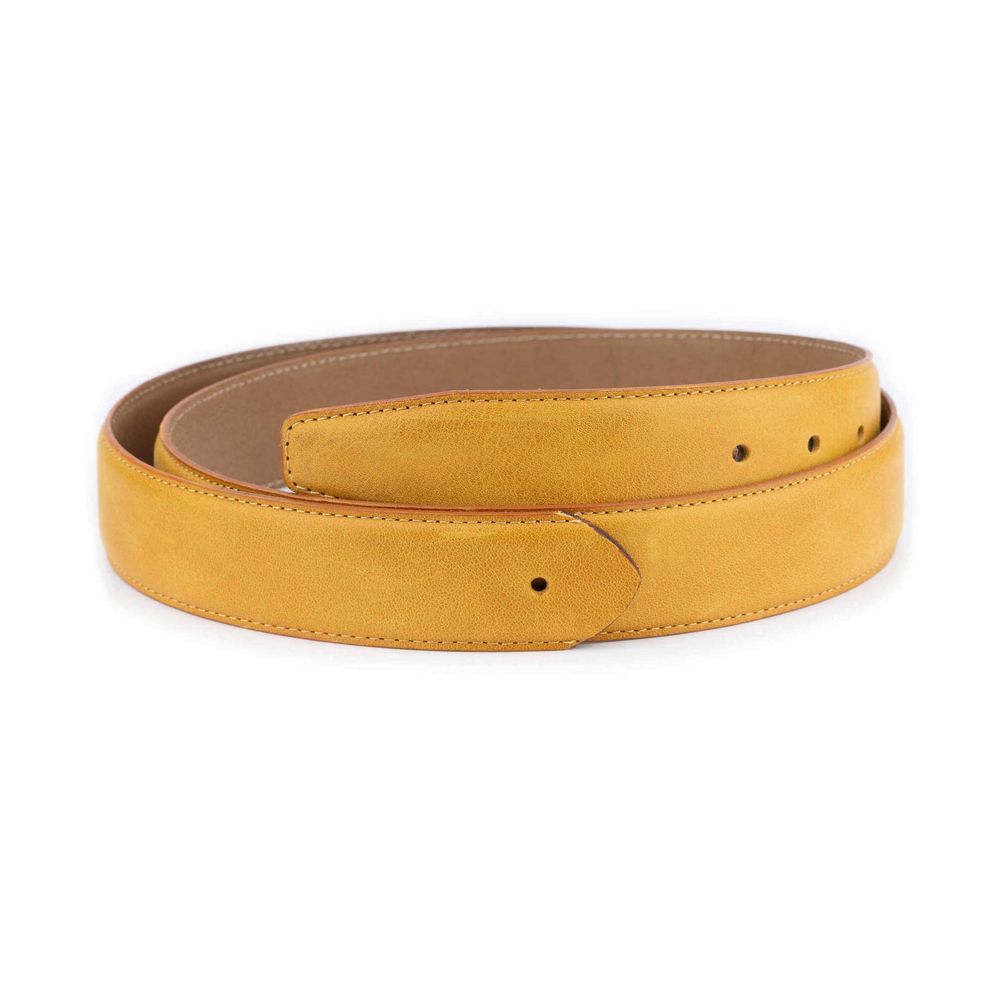 Womens Mustard Yellow Leather Belt Strap For Dunhill Buckle Replacement