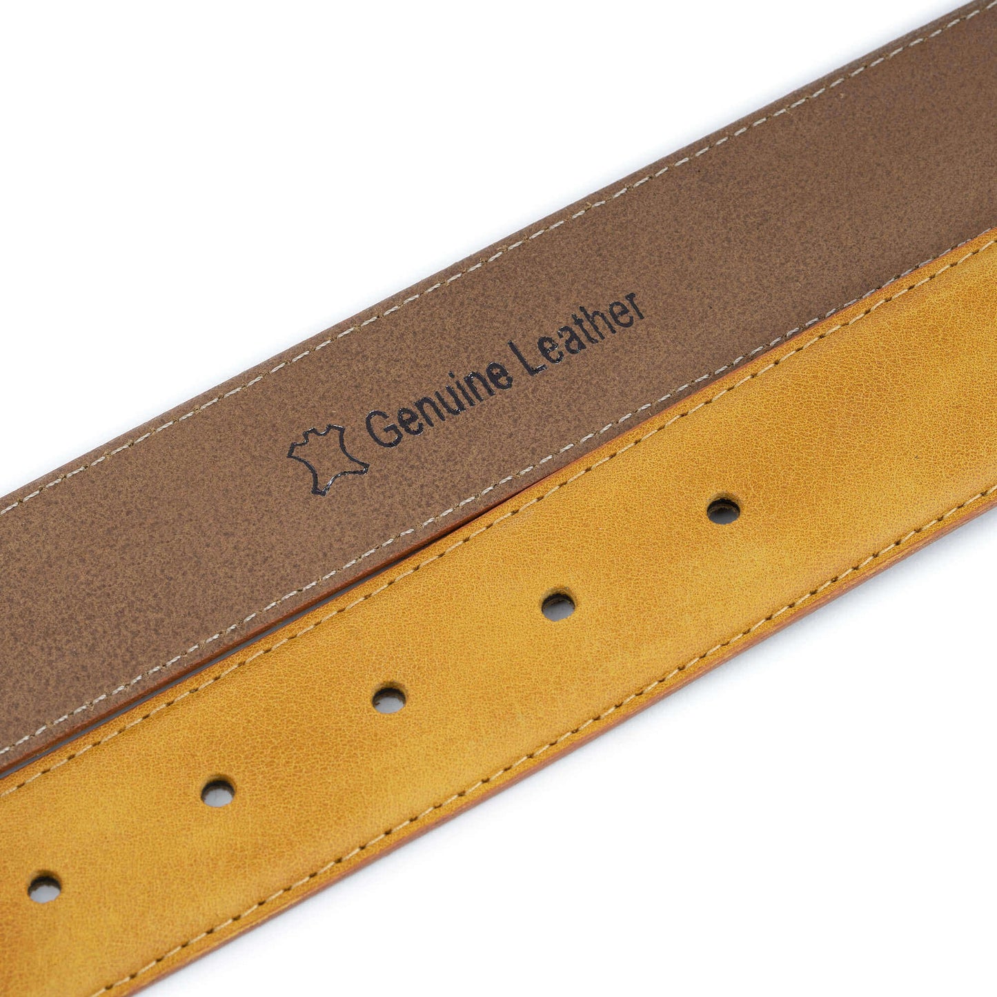 Womens Mustard Yellow Leather Belt Strap for Cartier Buckle Replacement