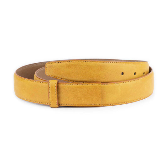 Mustard Yellow Leather Belt Strap For Dunhill Womens Buckle Replacement