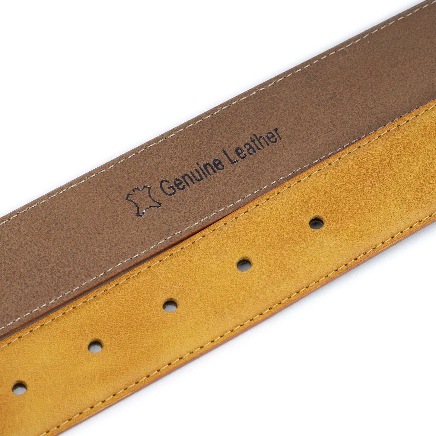 Mustard Yellow Leather Belt Strap For Cartier Womens Buckle Replacement