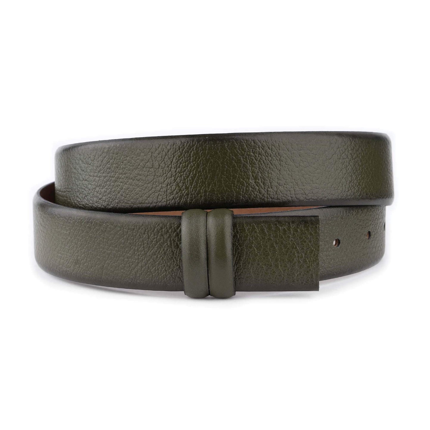 Olive Green Buffalo Leather Men Belt Strap For Ferragamo Buckles Replacement