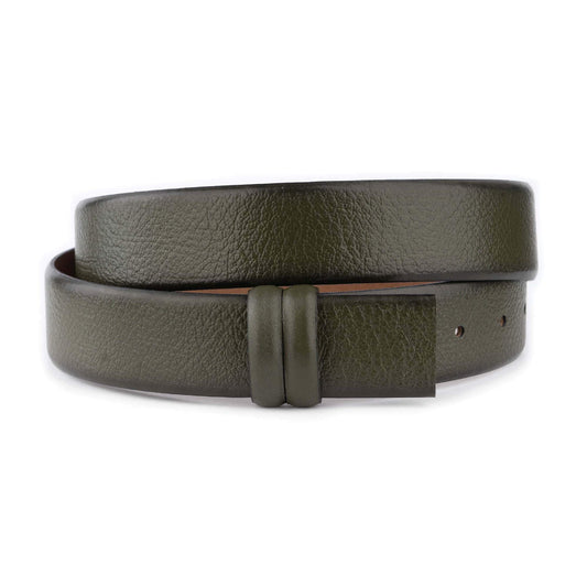 Olive Green Buffalo Leather Men Belt Strap For Ferragamo Buckles Replacement