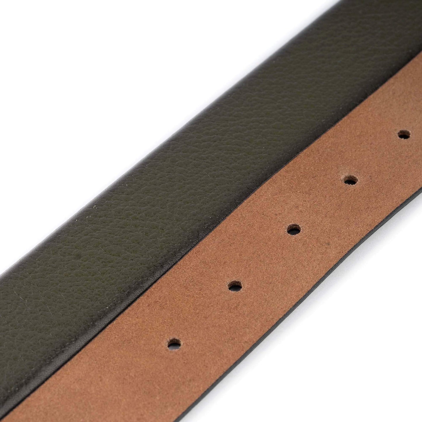 Olive Green Buffalo Leather Men Belt Strap For Ferragamo Buckles Replacement