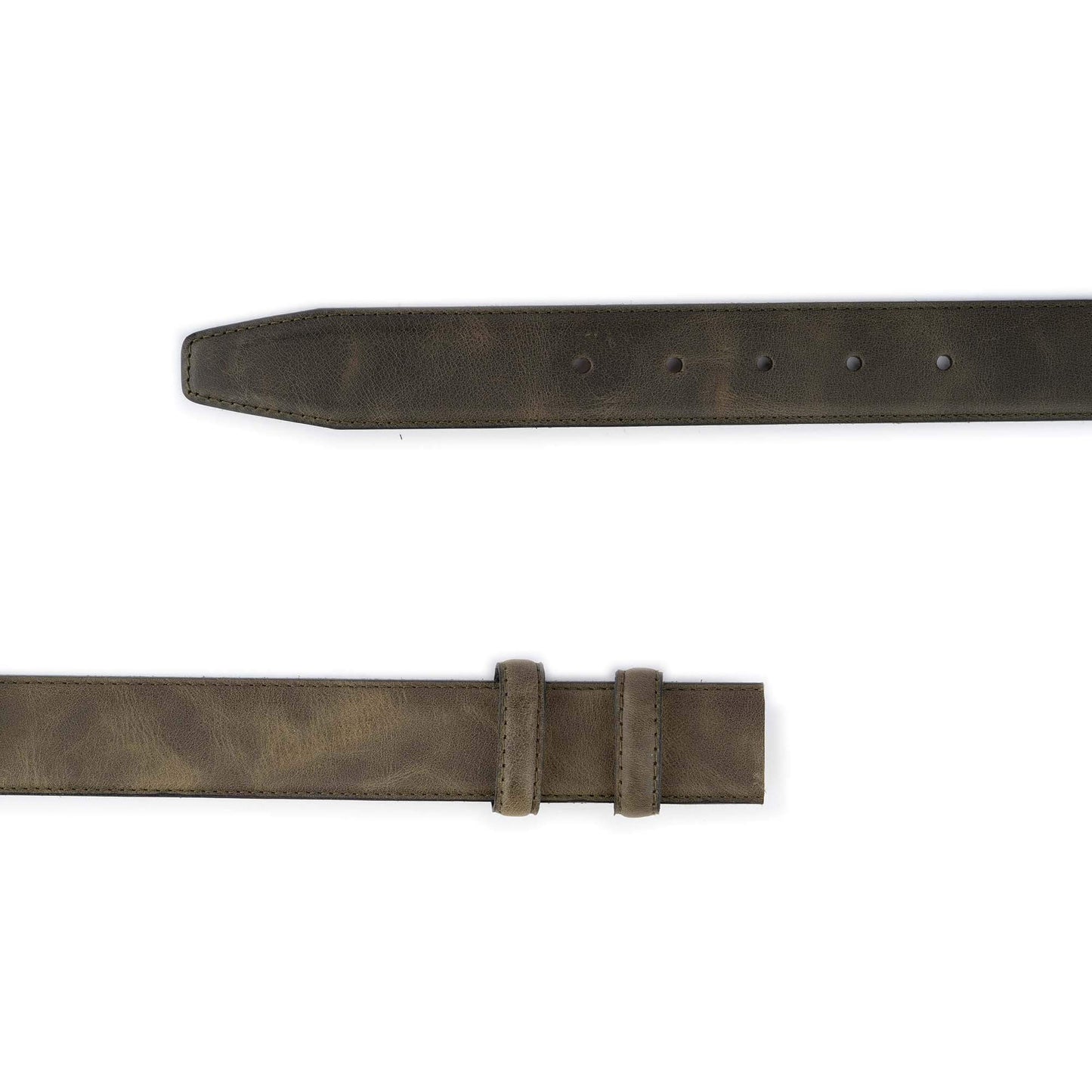Olive Green Leather Belt Strap For Ferragamo Buckles