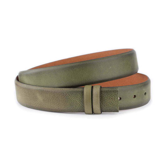 Olive Green Leather Buckle Strap For Ferragamo Buckles Replacement