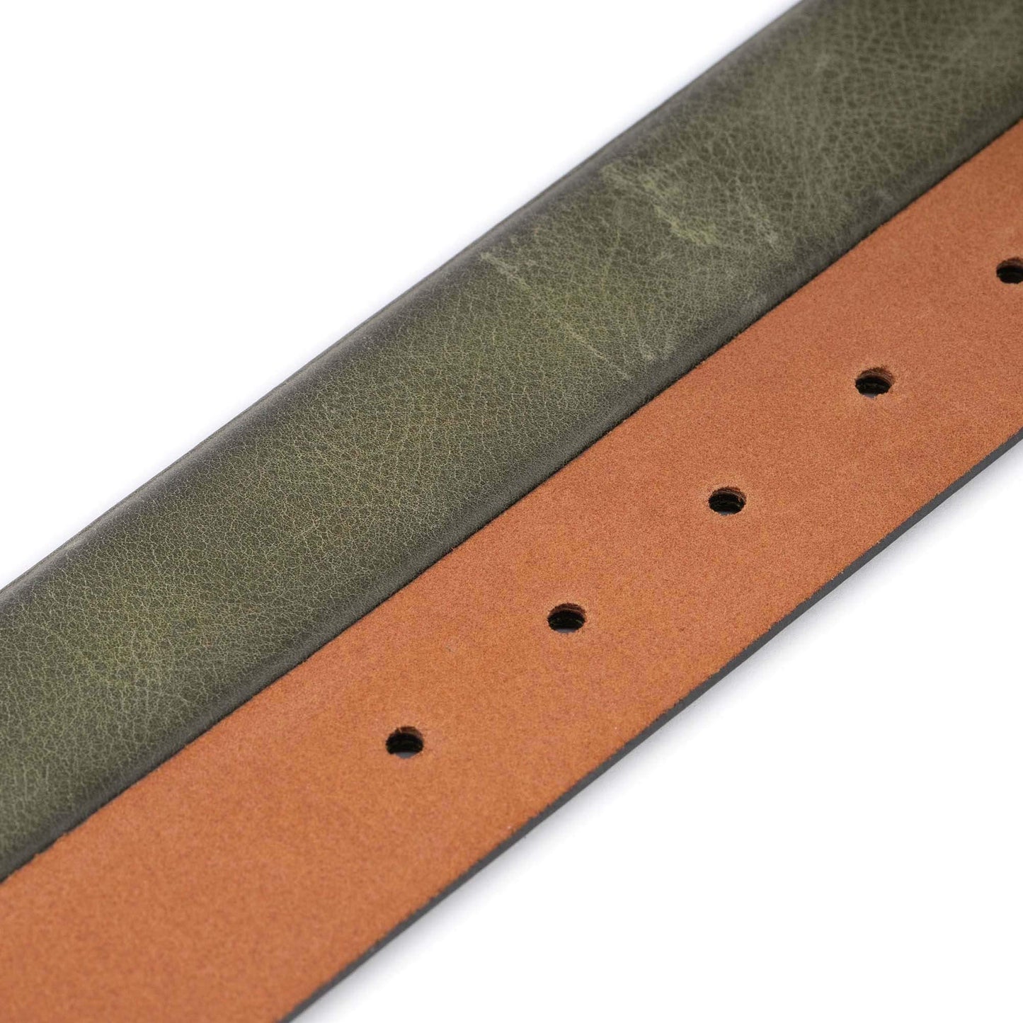 Olive Green Leather Buckle Strap For Ferragamo Buckles Replacement