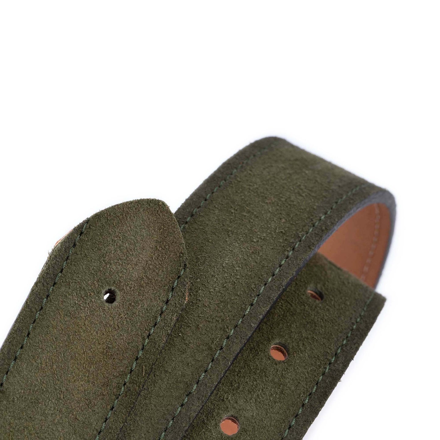 Olive Green Suede Leather Belt Strap For Montblanc Buckles 3.8 Cm