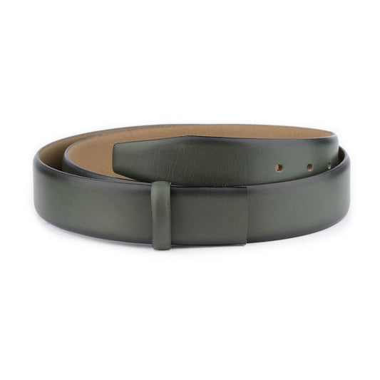 Olive Green Belt Leather Strap For Ferragamo Womens Buckle Replacement