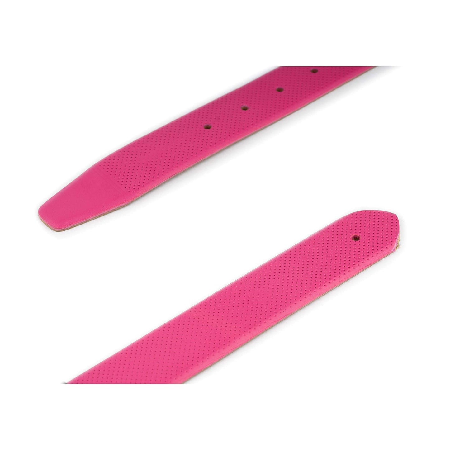 Pink Golf Belt Strap For Designer Montblanc Buckles Perforated Leather