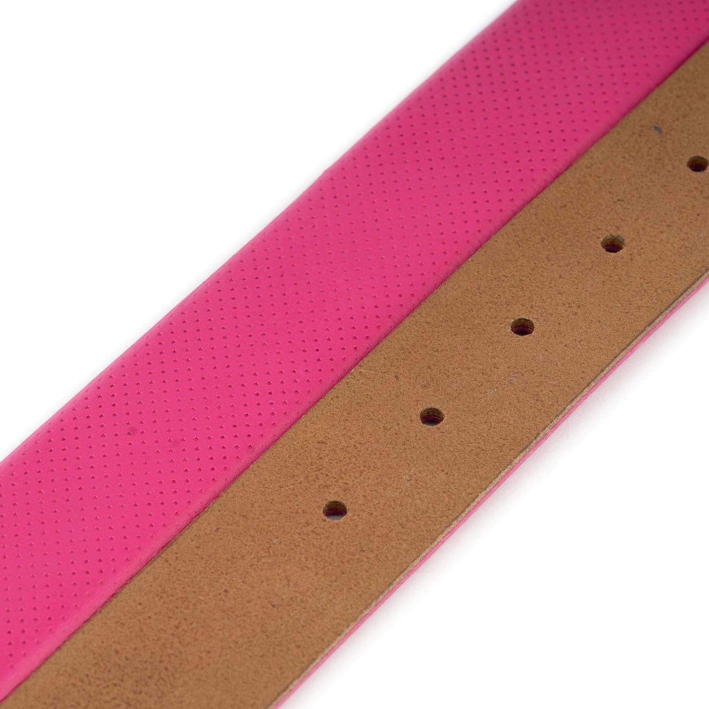 Pink Leather Womens Belt Strap Replacement Dotted Texture For Ferragamo Buckles