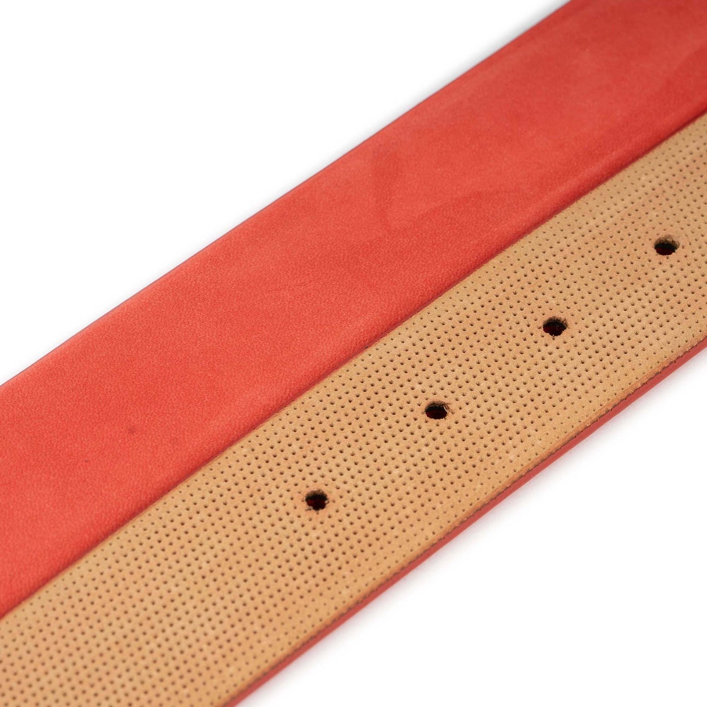 Red Soft Nubuck Leather Belt Strap For Cartier Buckles
