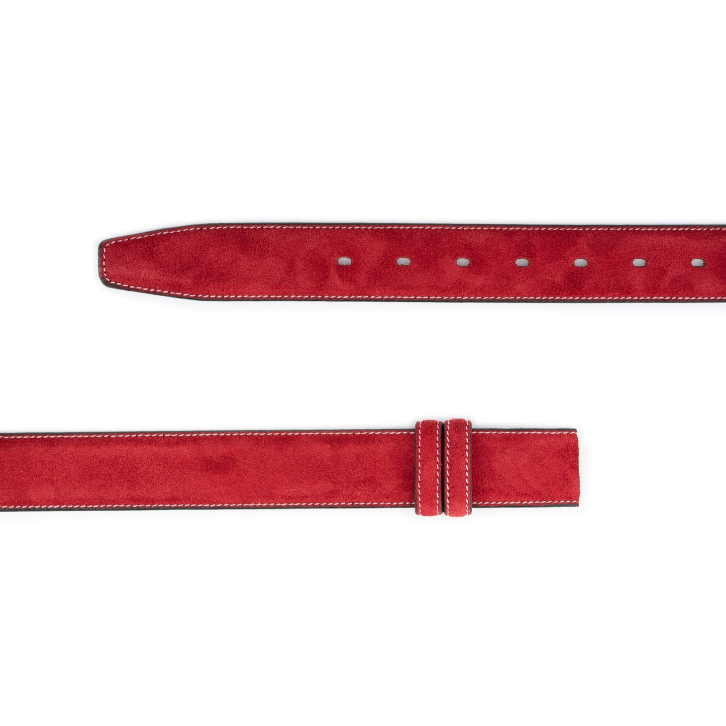 Red Belt Strap Suede Leather For Ferragamo Womens Buckle Replacement