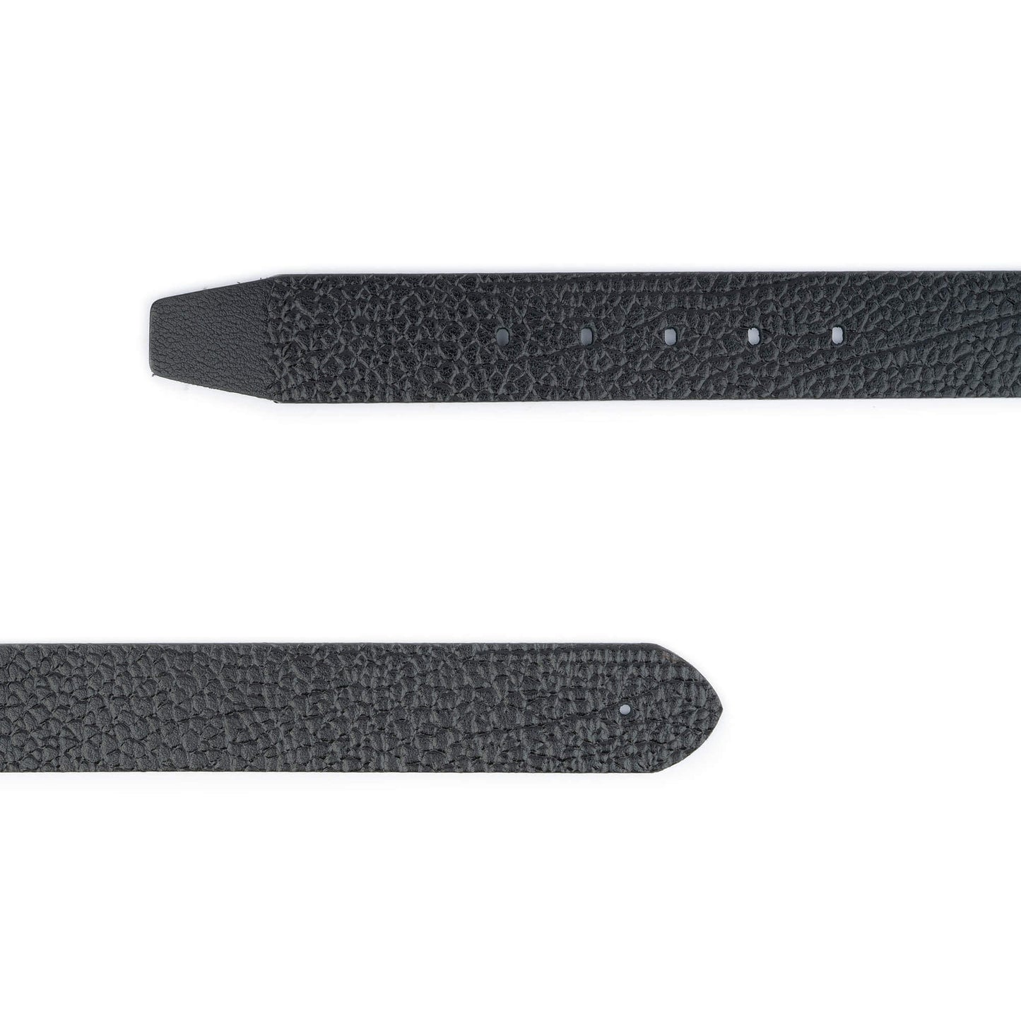 Mens Belt Strap Black Pebble Calf Leather for Ferragamo Buckle Replacement