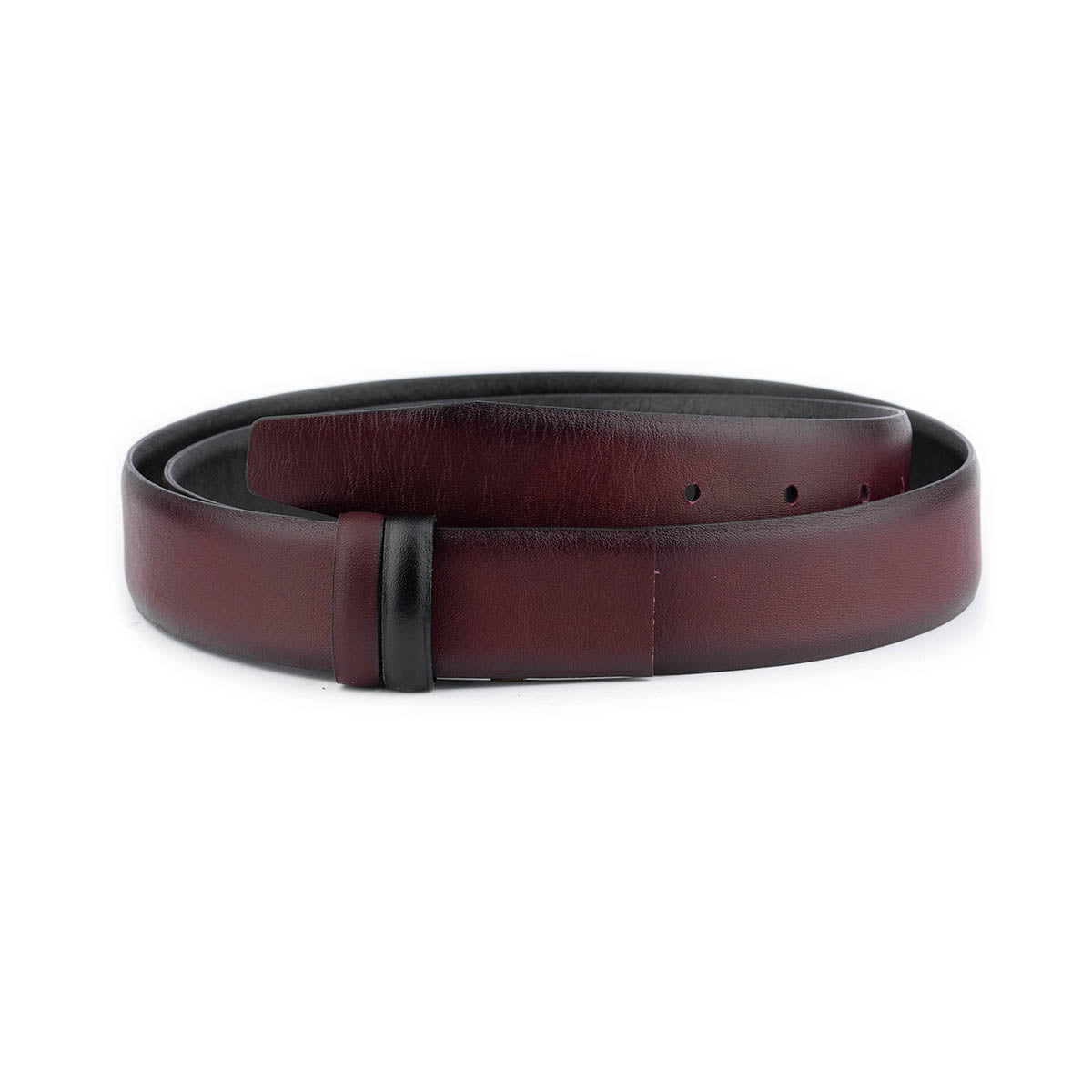 Reversible Black Burgundy Belt Leather Strap For Dunhill Womens Buckle