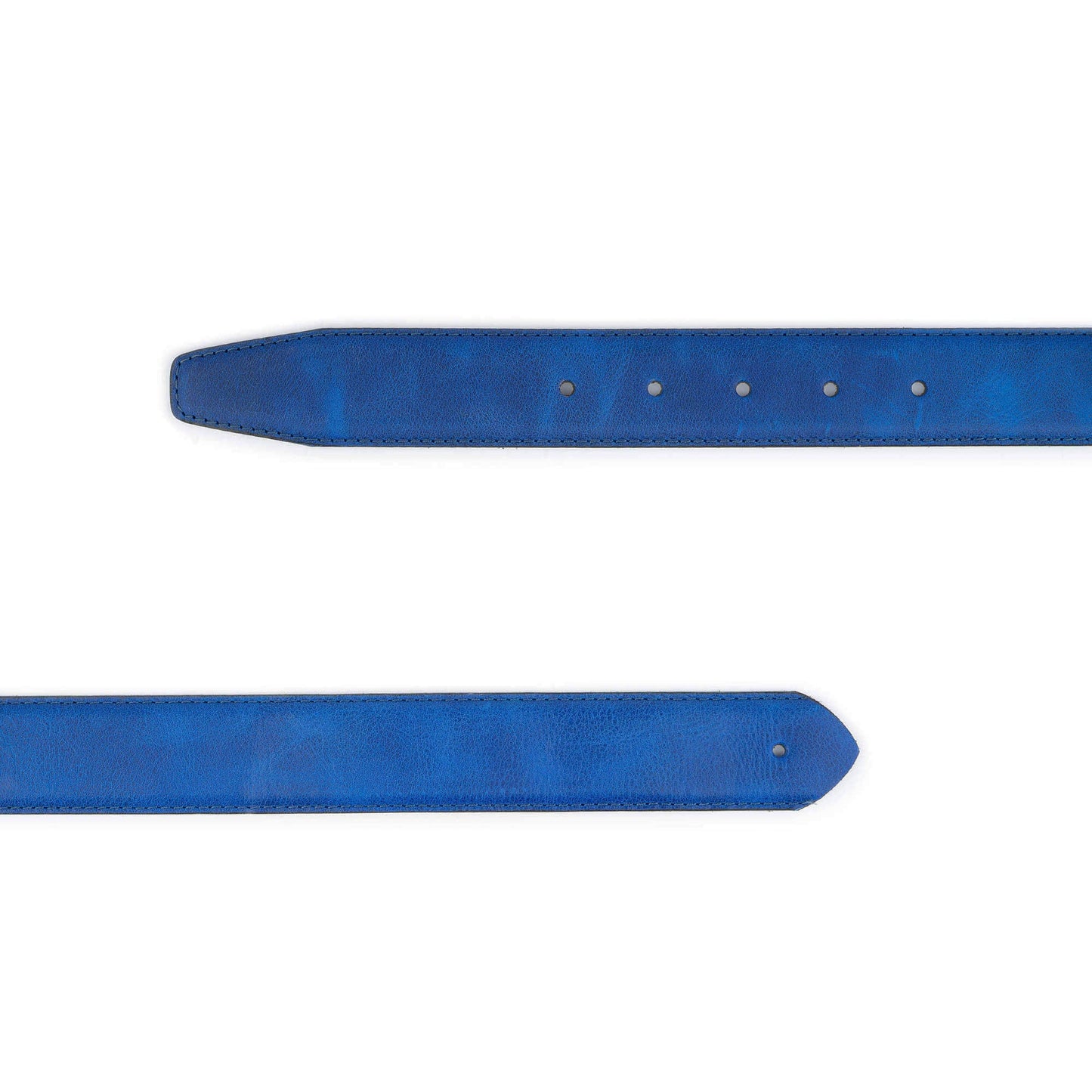 Royal Blue Mens Belt Strap Leather With Premade Hole For Montblanc Buckle Replacement