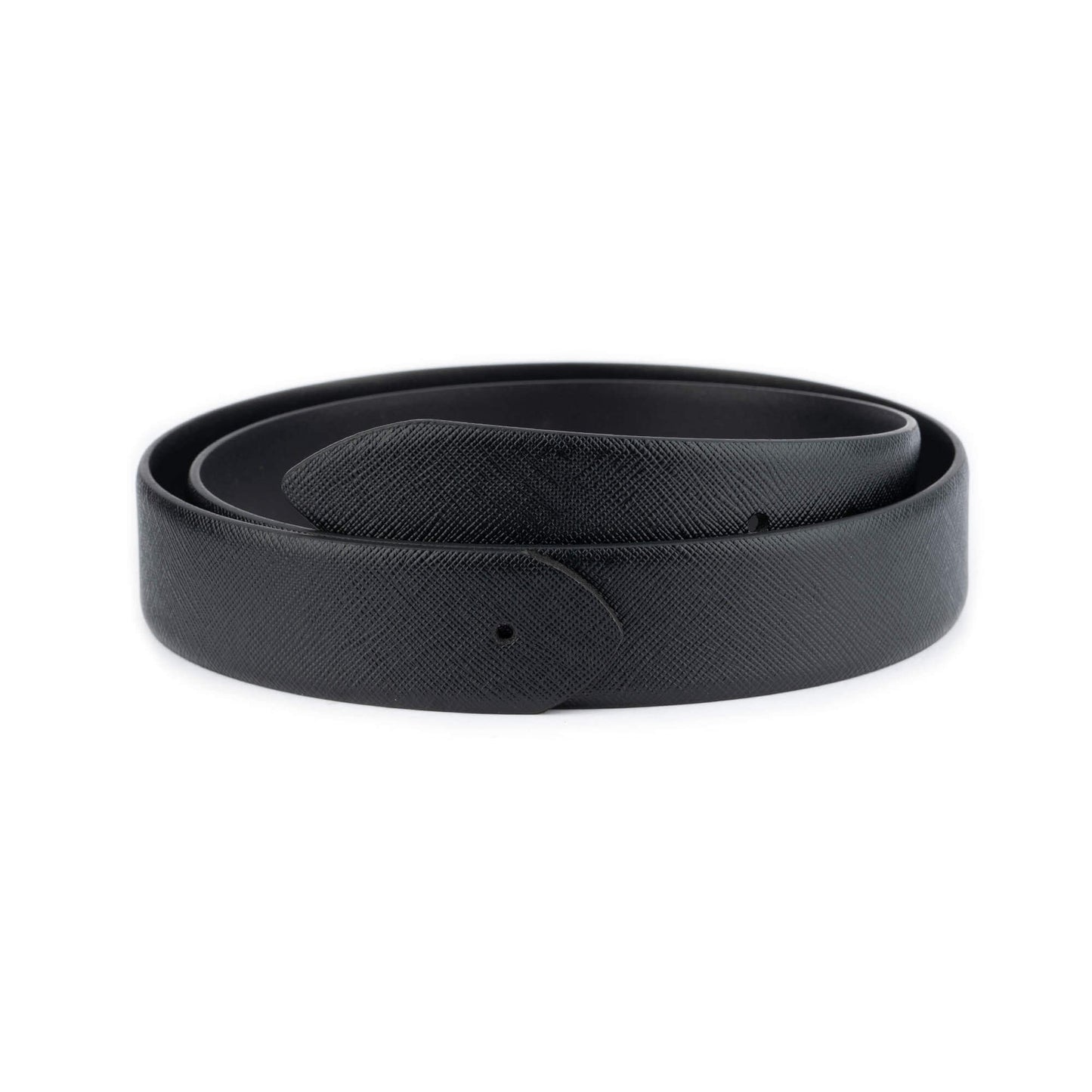 Mens Saffiano Leather Belt Strap Black For Ferragamo Buckle Replacement