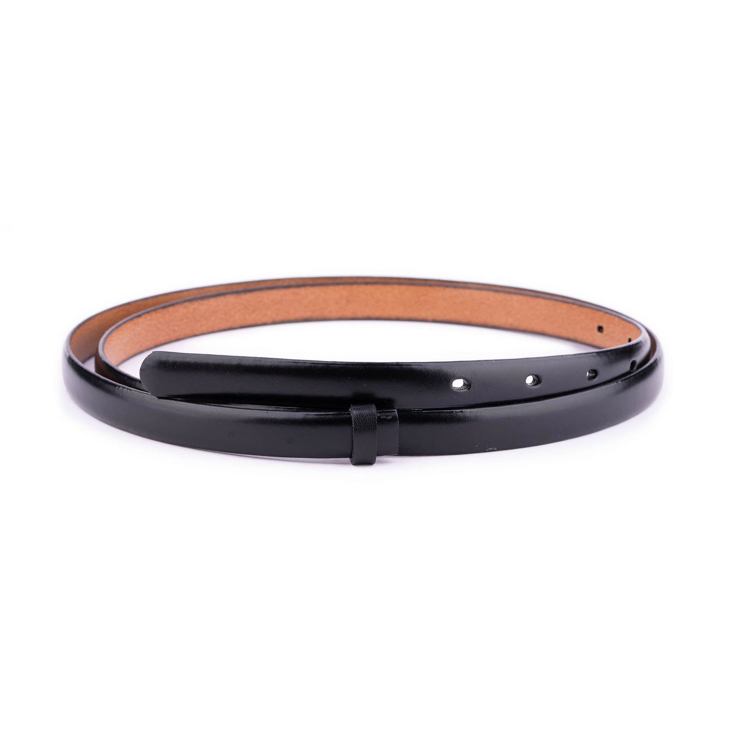 Black Skinny Leather Belt Strap For Cartier Womens Buckle Replacement