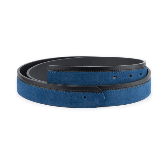 Mens Stylish Blue Suede Leather Belt Strap For Montblanc Buckle Replacement