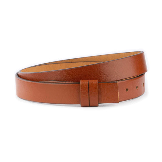 Tan Brown Buffalo Leather Belt Strap For Montblanc Without Buckle