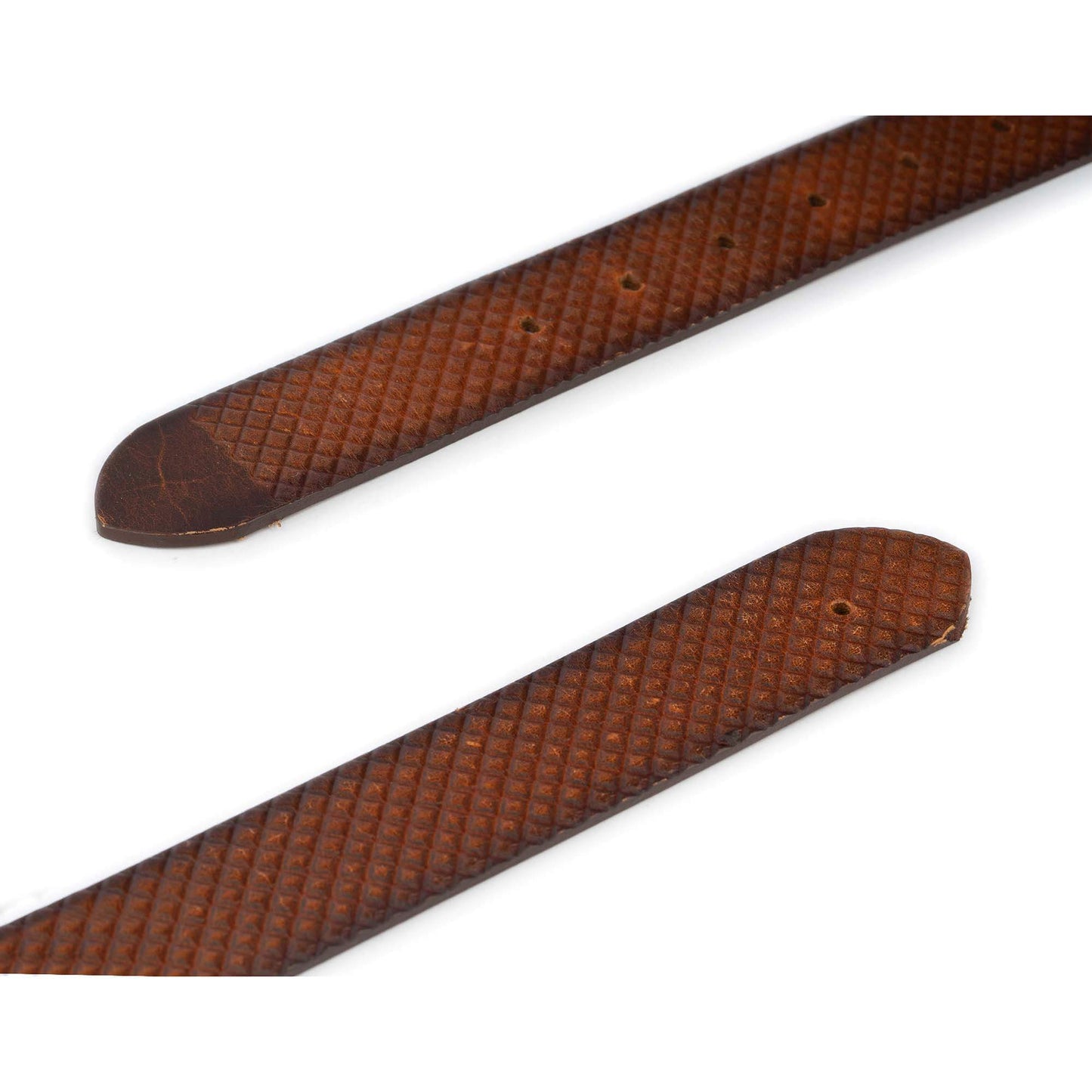 Tan Check Texture Replacement Belt Strap For Cartier Mens Buckles