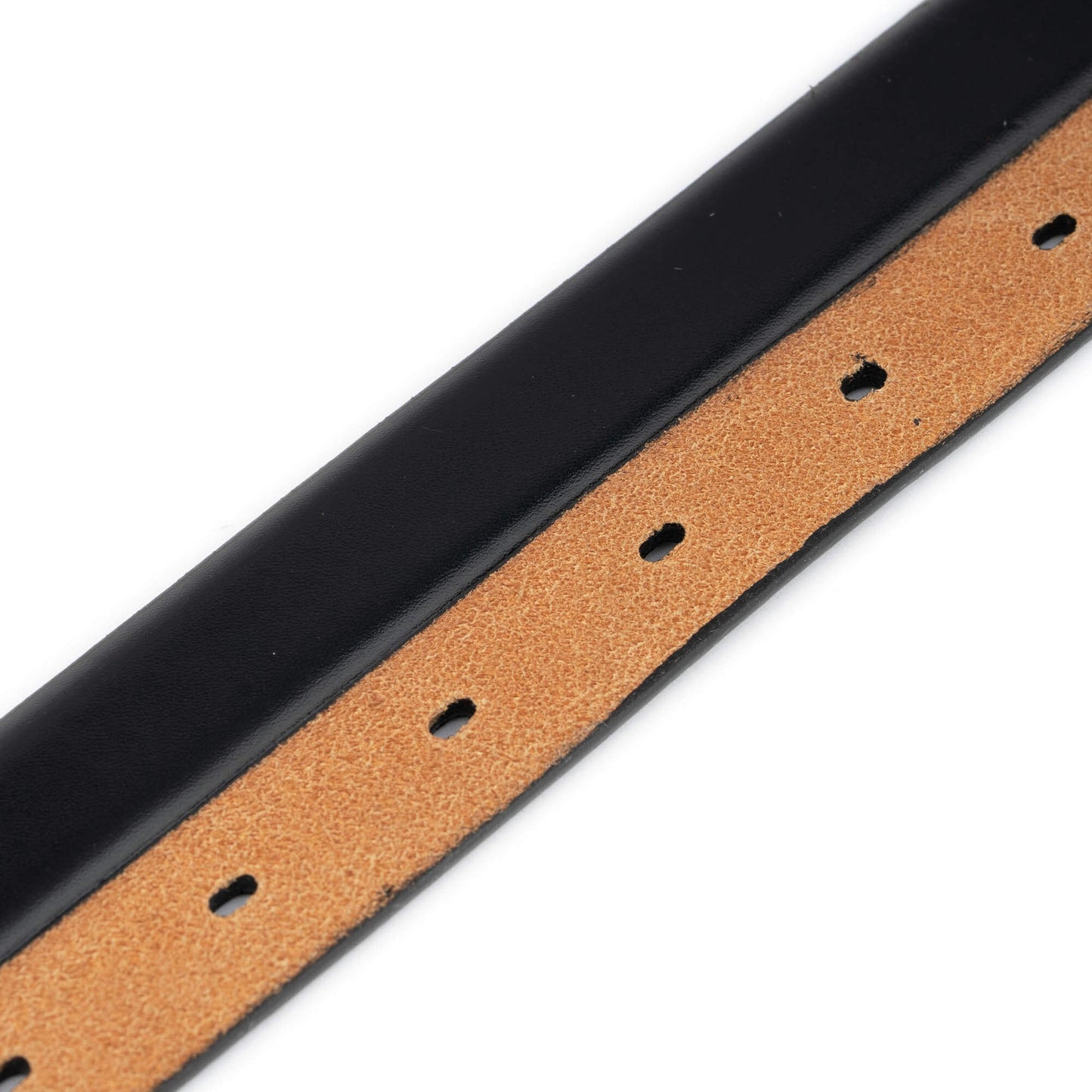 Womens Black Leather Thin Belt Strap For Montblanc Buckle Replacement