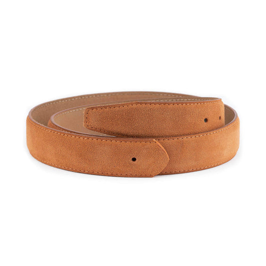 Mens Tobacco Brown Suede Leather Belt Strap For Ferragamo Buckle Replacement