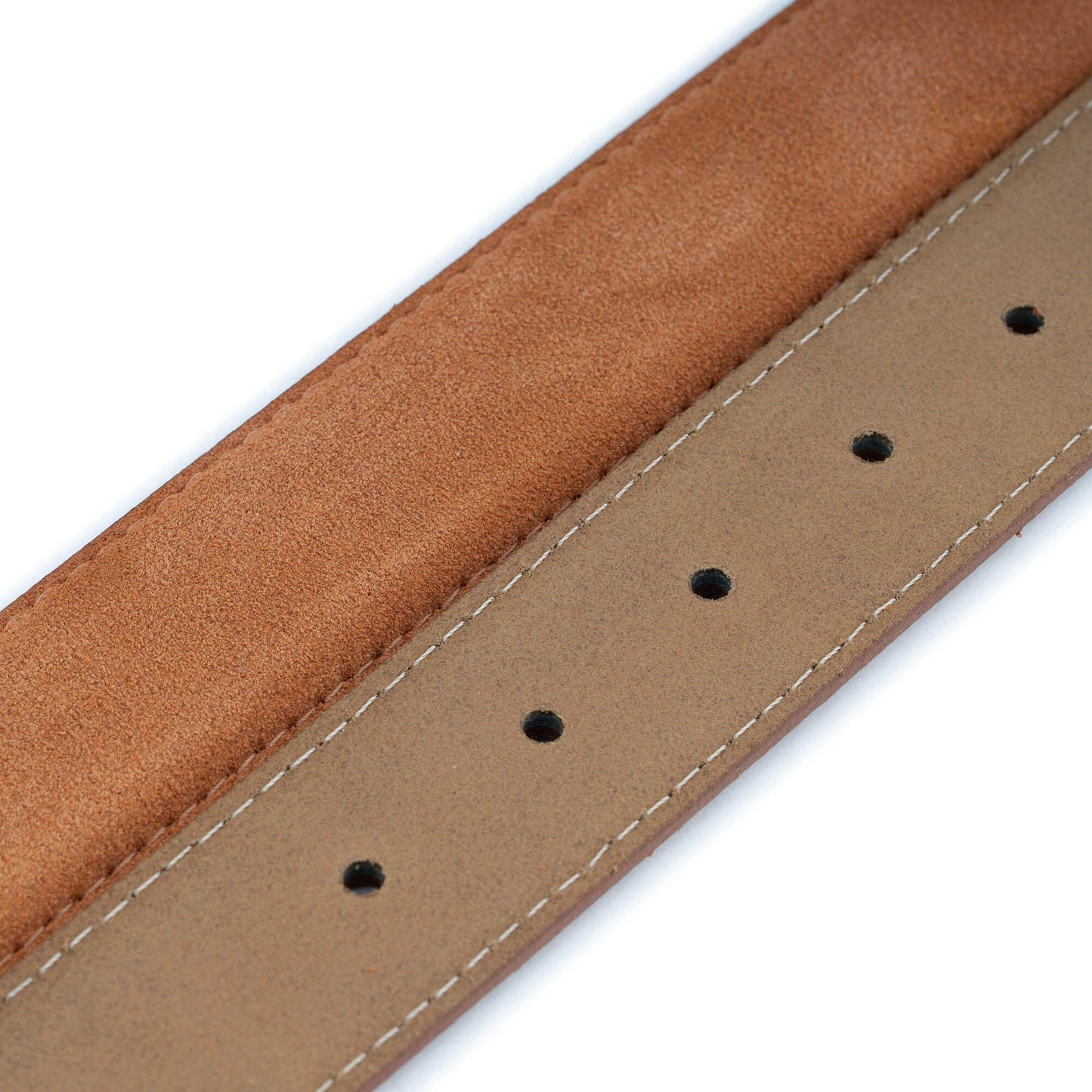 Mens Tobacco Brown Suede Leather Belt Strap For Cartier Buckle Replacement