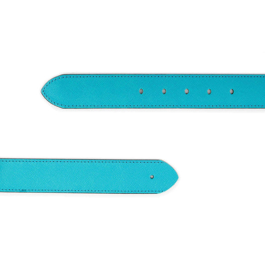 Turquoise Saffiano Belt Strap Replacement For Dunhill Buckles 3.8 Cm