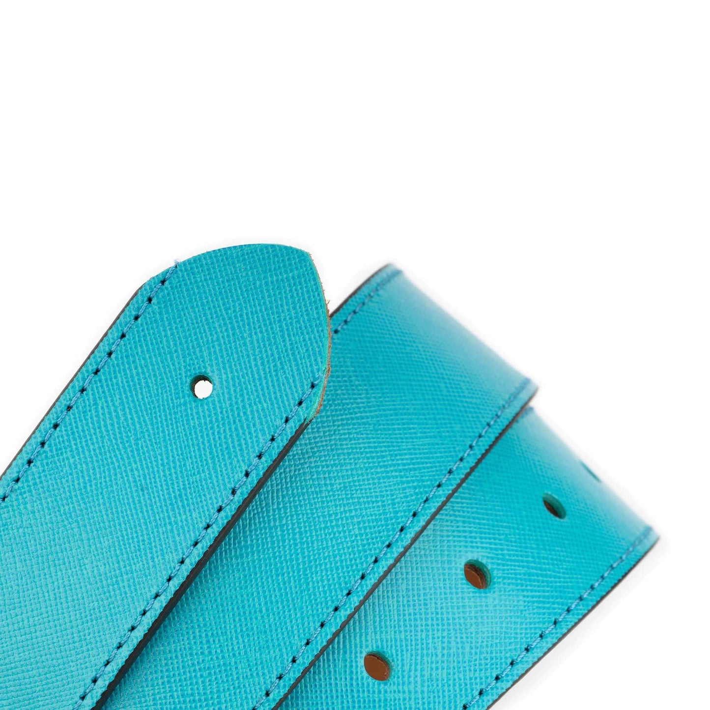 Turquoise Saffiano Belt Strap Replacement For Dunhill Buckles 3.8 Cm