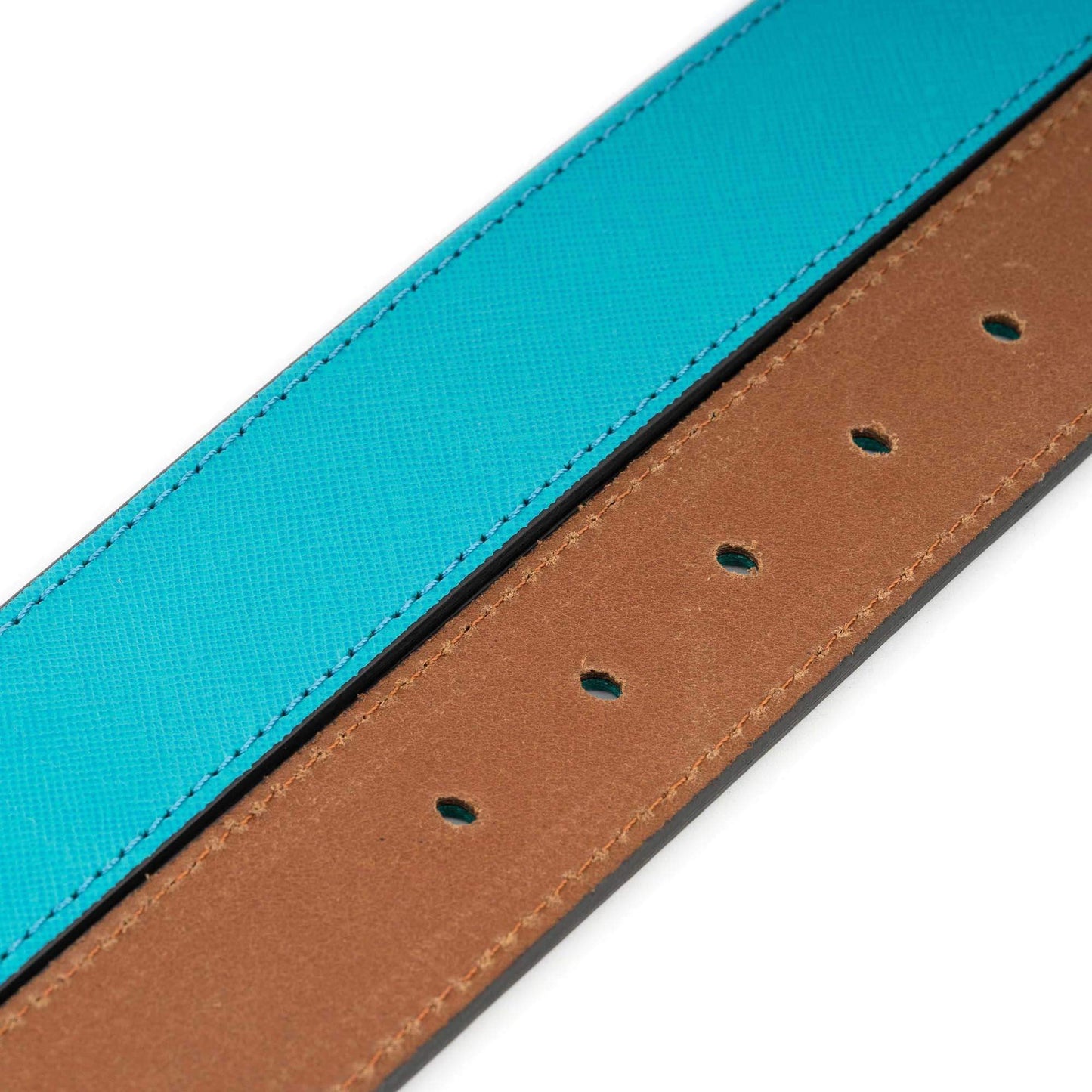 Turquoise Saffiano Belt Strap Replacement For Dunhill Buckles 3.8 Cm