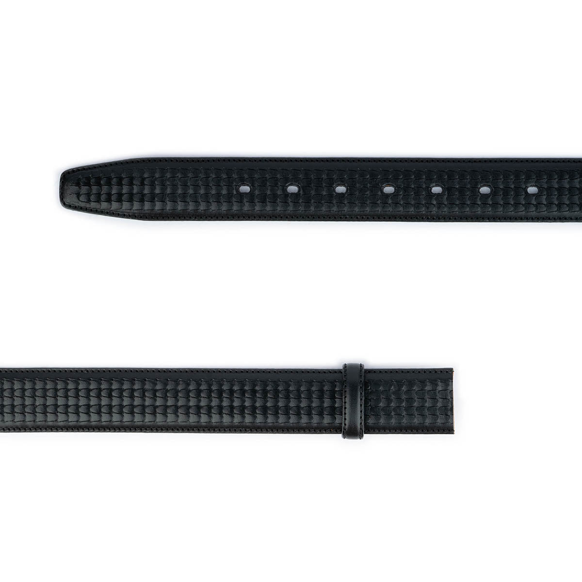 Unique Black Embossed Leather Belt Strap For Dunhill Buckle Mens Replacement