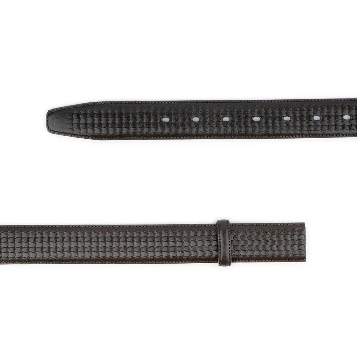 Dark Brown Embossed Leather Belt Strap For Ferragamo Buckle Mens Replacement