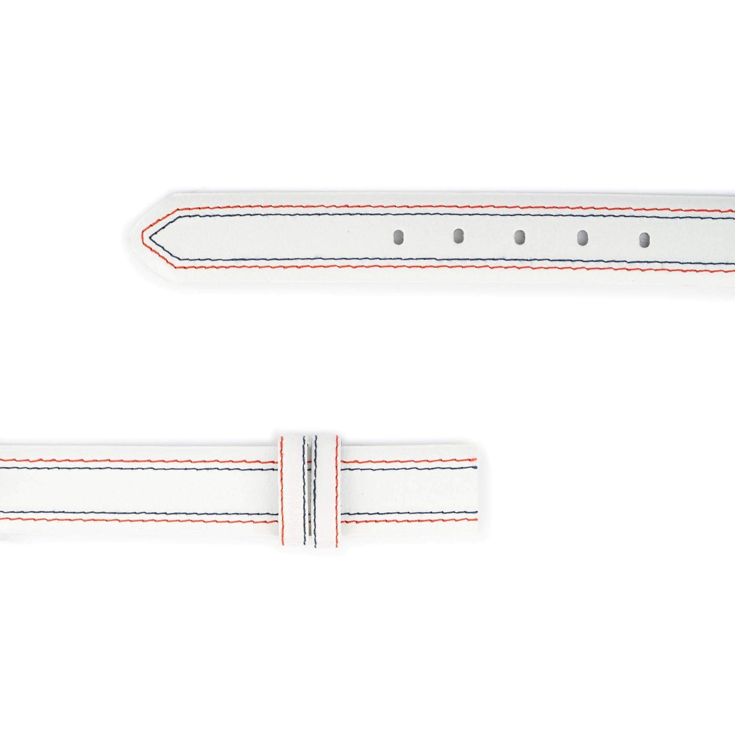 White Belt Strap For Deisgner Montblanc Buckles Blue Red Stitching 3.8 Cm