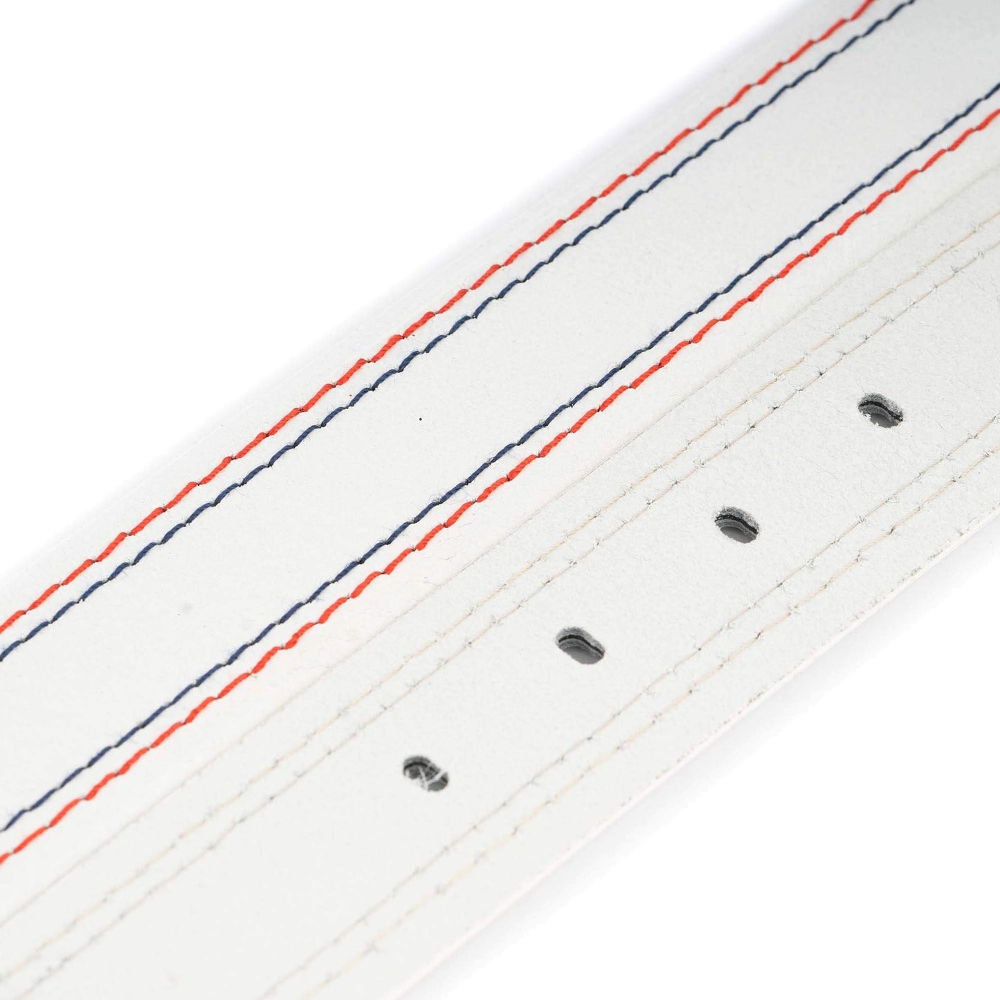 White Belt Strap For Deisgner Cartier Buckles Blue Red Stitching 3.8 Cm