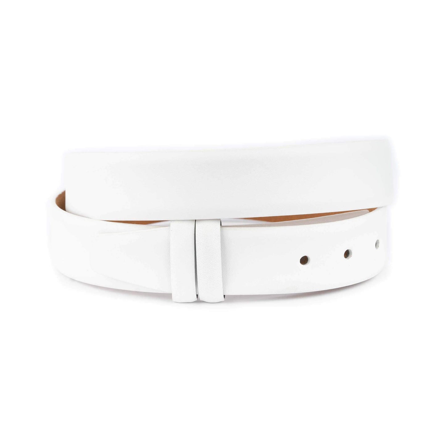 White Belt Strap For Montblanc Buckles Replacement Genuine Leather 1 3/8 Inch