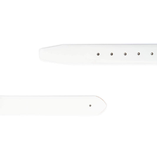 White Belt Strap For Cartier Buckles Replacement Genuine Leather 1 3/8 Inch