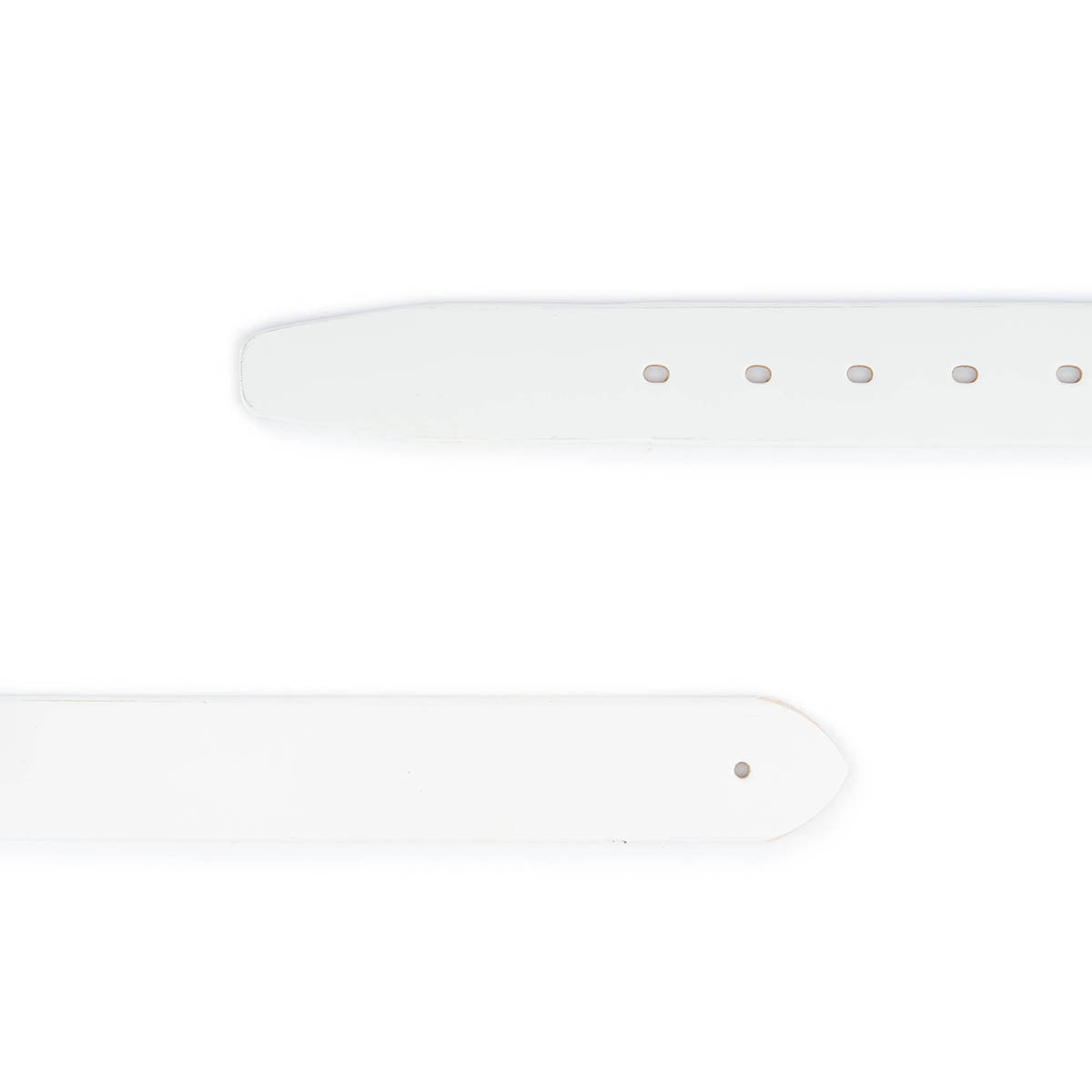 Womens White Belt Strap Leather With Pre-made Hole For Montblanc Buckle Replacement