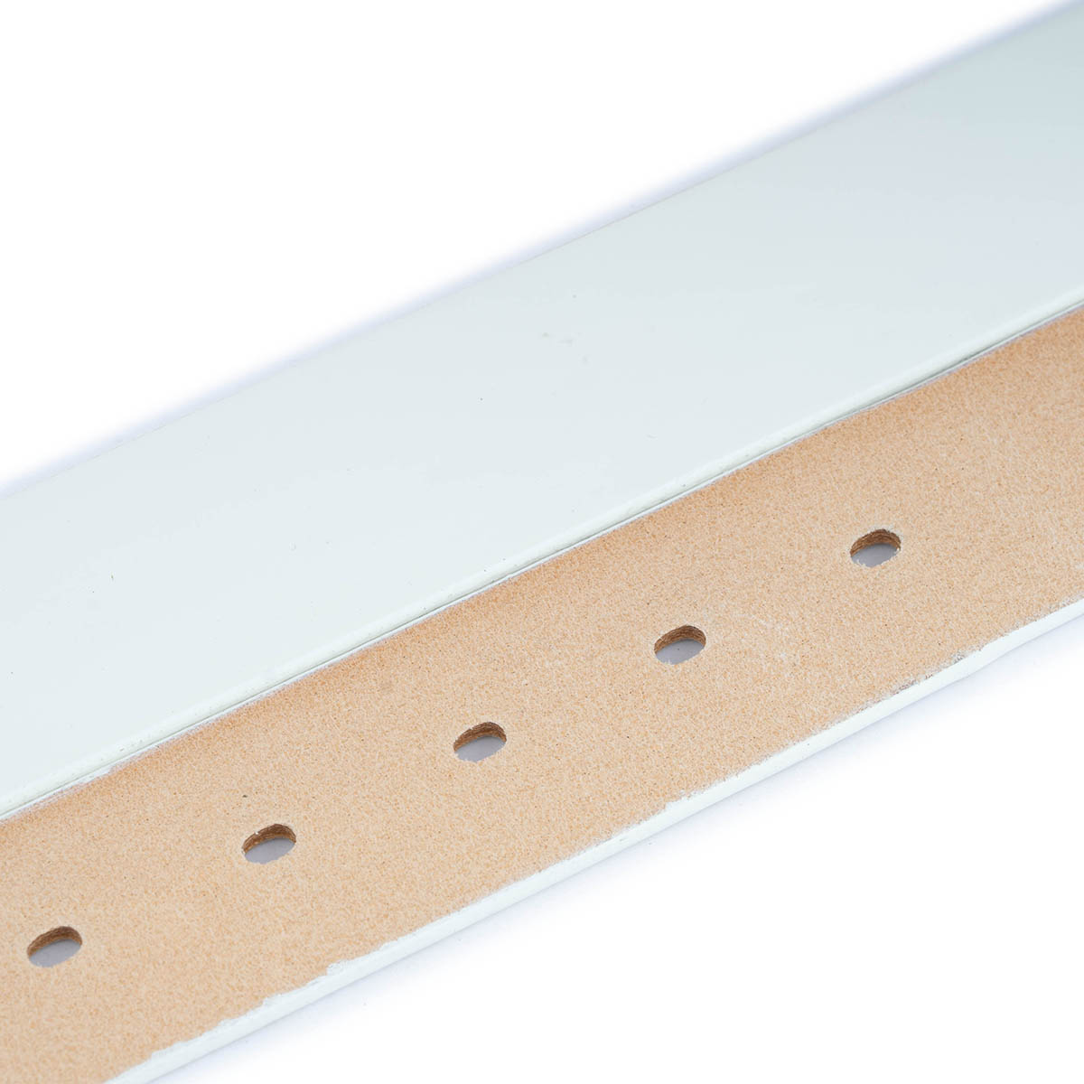 Womens White Belt Strap Leather With Pre-made Hole For Montblanc Buckle Replacement