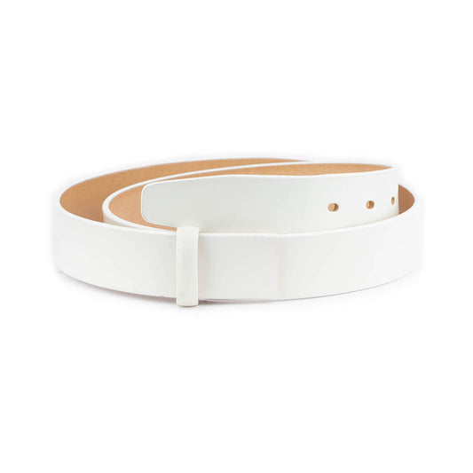 White Leather Belt Strap For Ferragamo Buckle Replacement