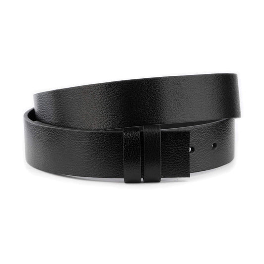 Wide Black Buffalo Leather Strap For Dunhill Buckles For Belt 1 1/2 Inch Adjustable