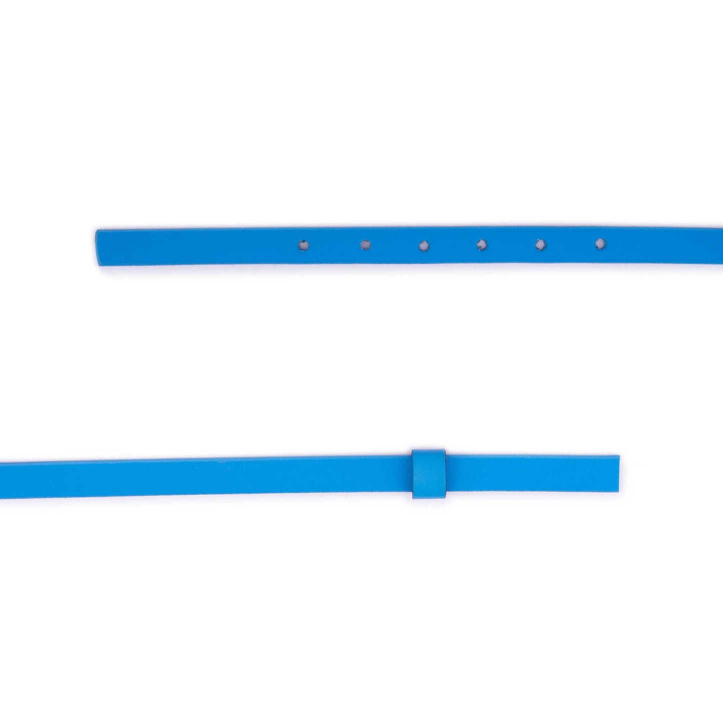 1.5 cm Azure Blue Belt Strap Replacement For YSL Buckles Womens Real Leather