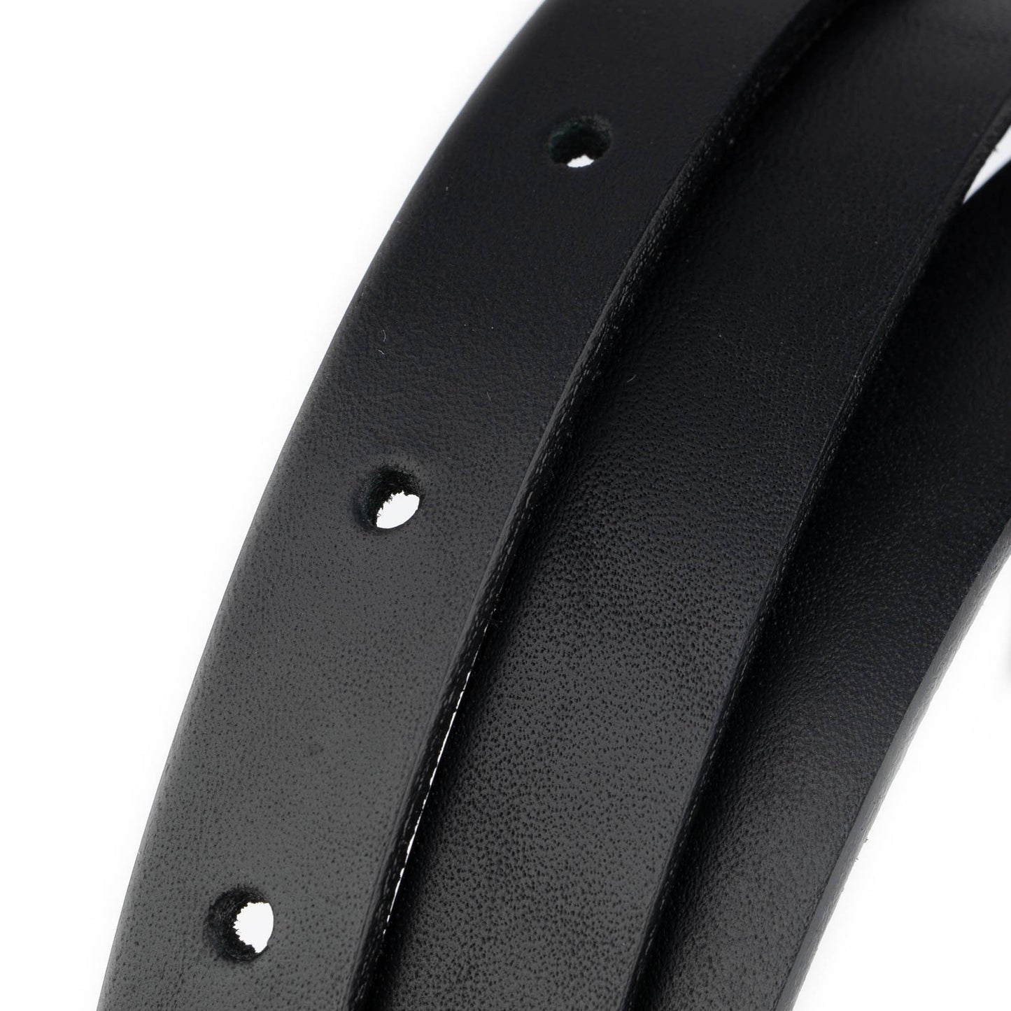 1.5 cm Black Full Grain Leather Strap For Loewe Buckles Womens Replacement