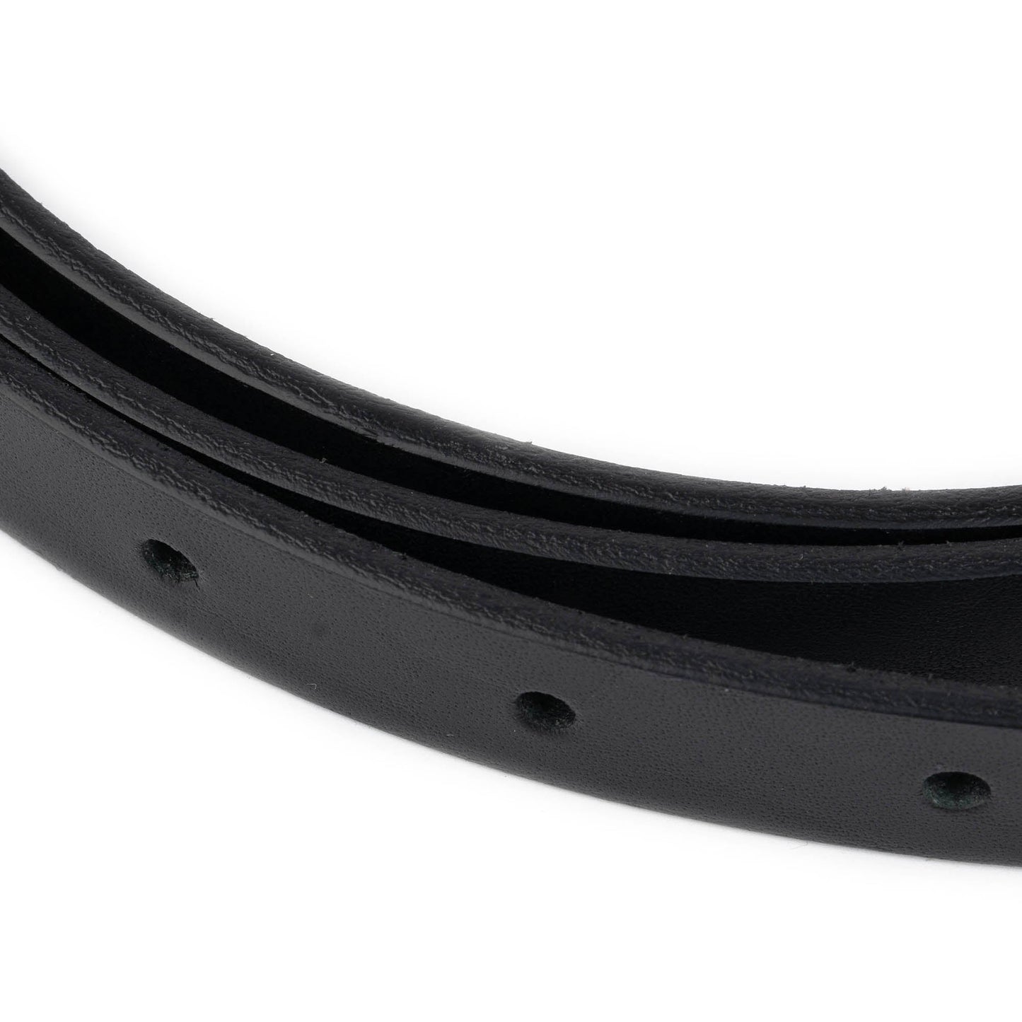 1.5 cm Black Full Grain Leather Strap For Loewe Buckles Womens Replacement