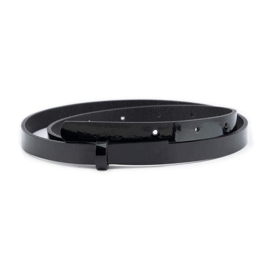 1.5 cm Black Patent Leather Strap For Loewe Buckles Womens Replacement