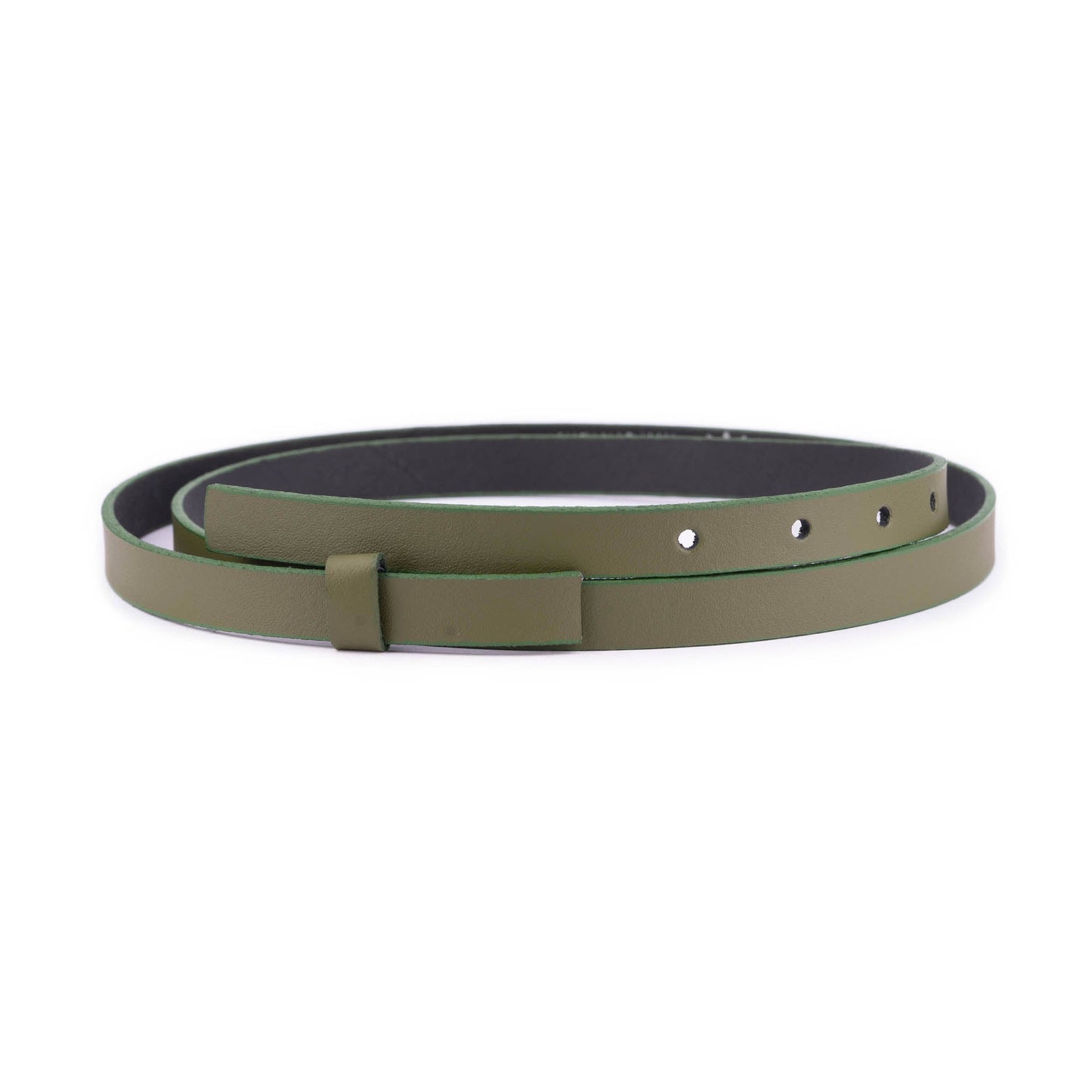 1.5 cm Olive Green Leather Belt Strap For Loewe Buckles Womens Replacement