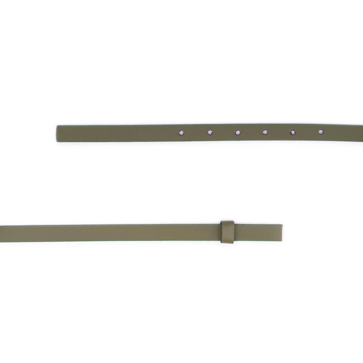 1.5 cm Olive Green Leather Belt Strap For Loewe Buckles Womens Replacement