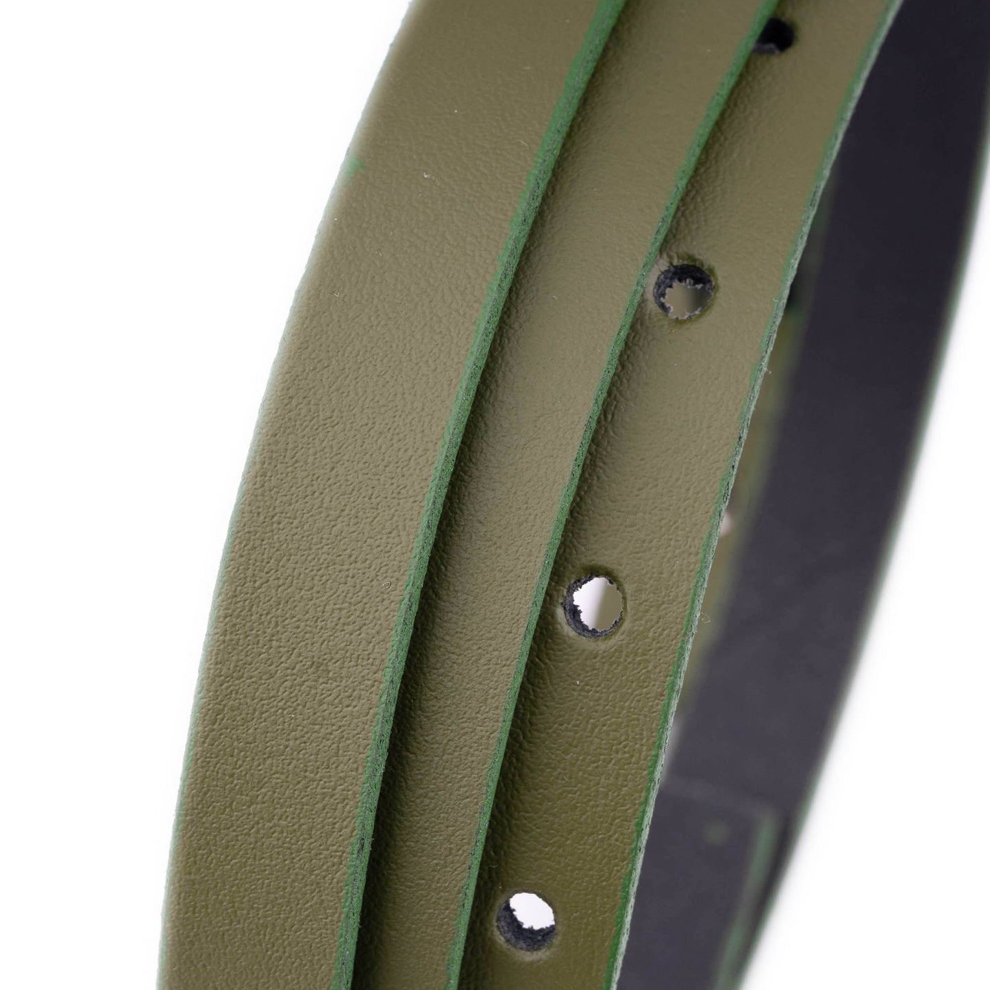 1.5 cm Olive Green Leather Belt Strap For YSL Buckles Womens Replacement