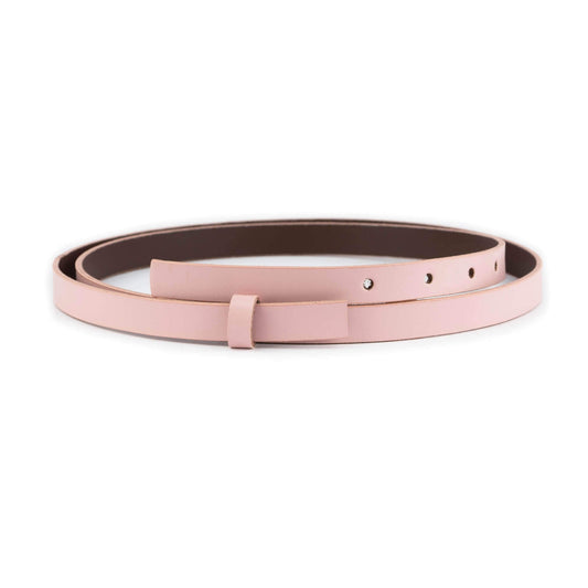 1.5 cm Pink Leather Belt Strap For YSL Buckles Womens Replacement