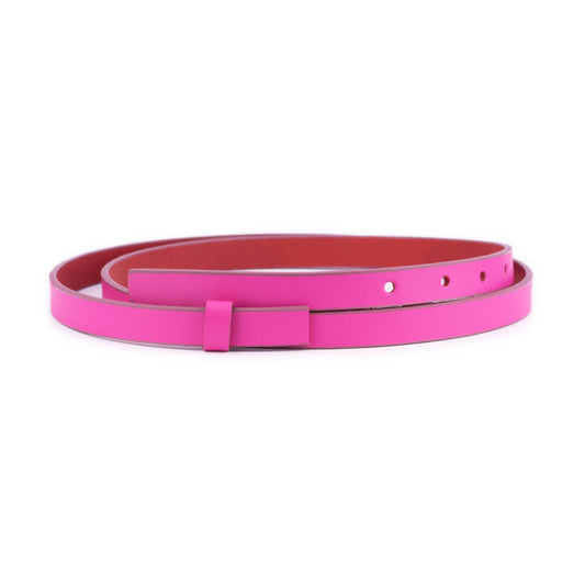 1.5 cm Fuchsia Leather Belt Strap For YSL Buckles Womens Replacement